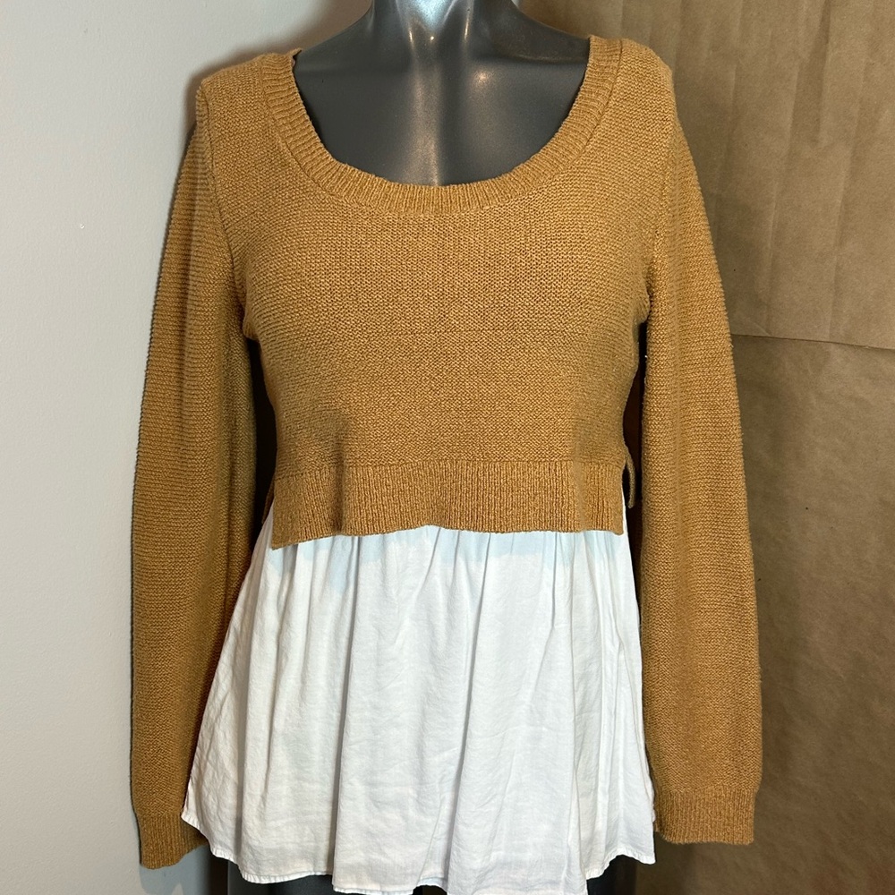 Anthropologie Camel Knit Sweater